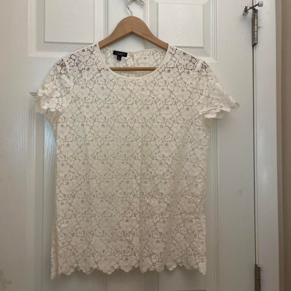 Talbots Women's White and Cream Blouse